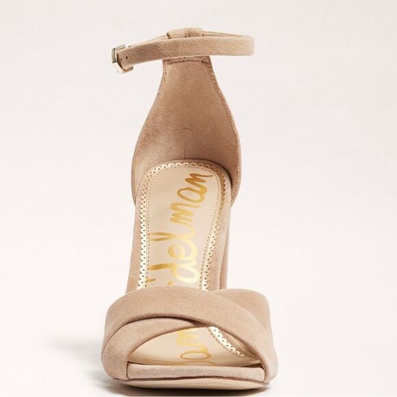 Sam Edelman Oatmeal Suede Yancy Ankle Strap Heels - Picture 4 of 12